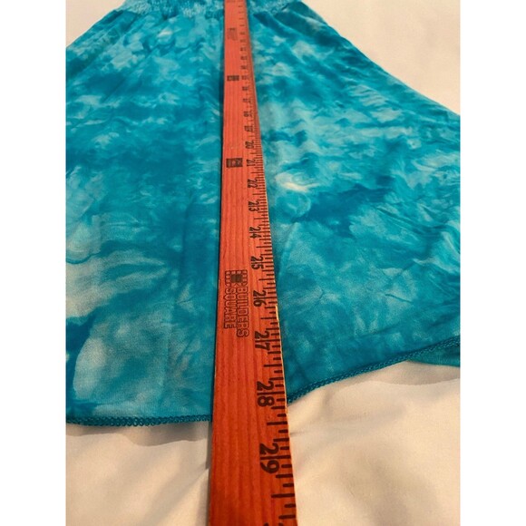 5 & Love Coverup Dress Medium Womens Turquoise Tie Dyed Smocked  4 Pool Beach - Picture 8 of 8